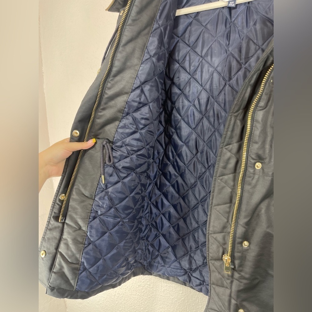 J. Crew Perfect Winter Parka Women’s Small Water Black Hooded Snow Ski Jacket - Picture 11 of 16